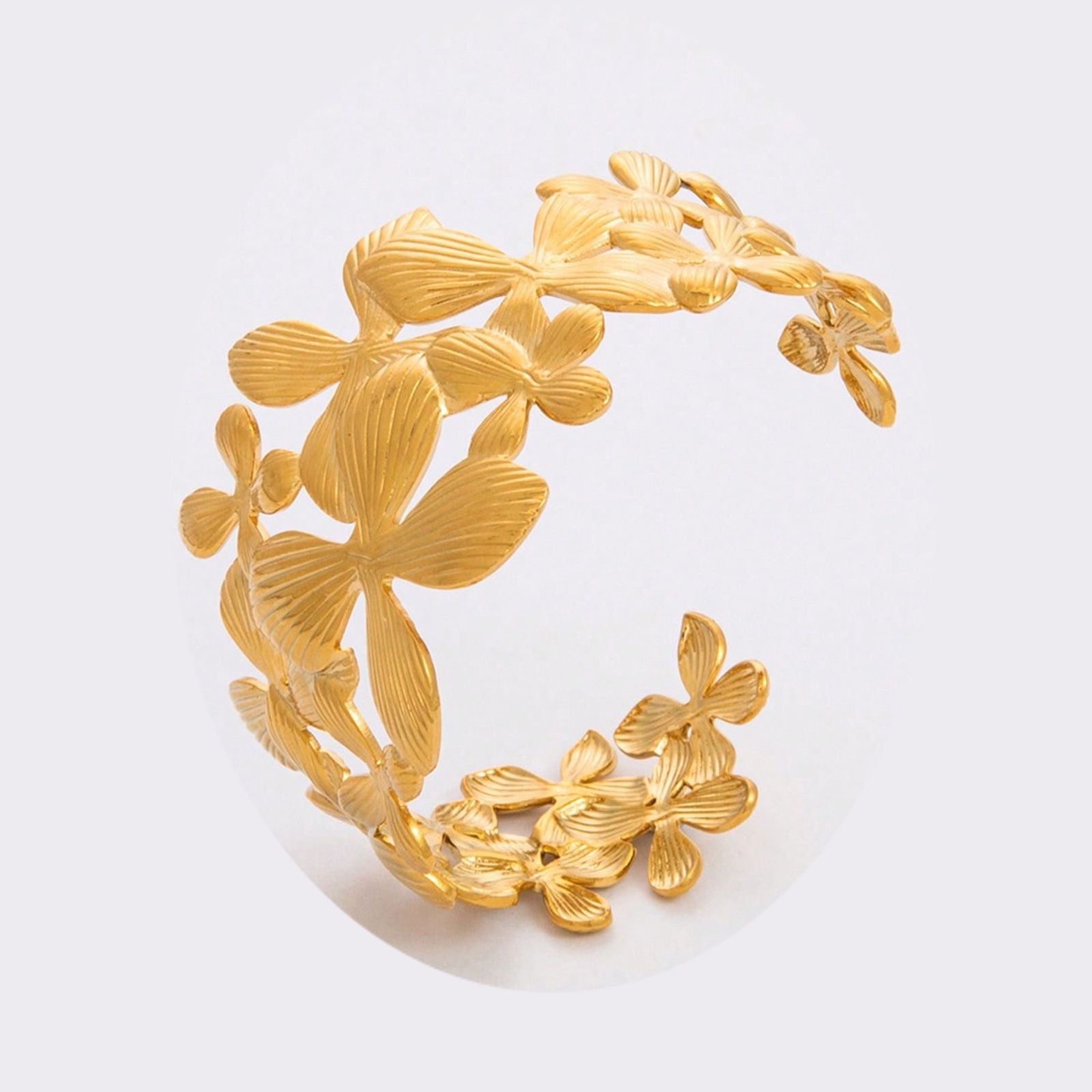 Floral golden kada bangle